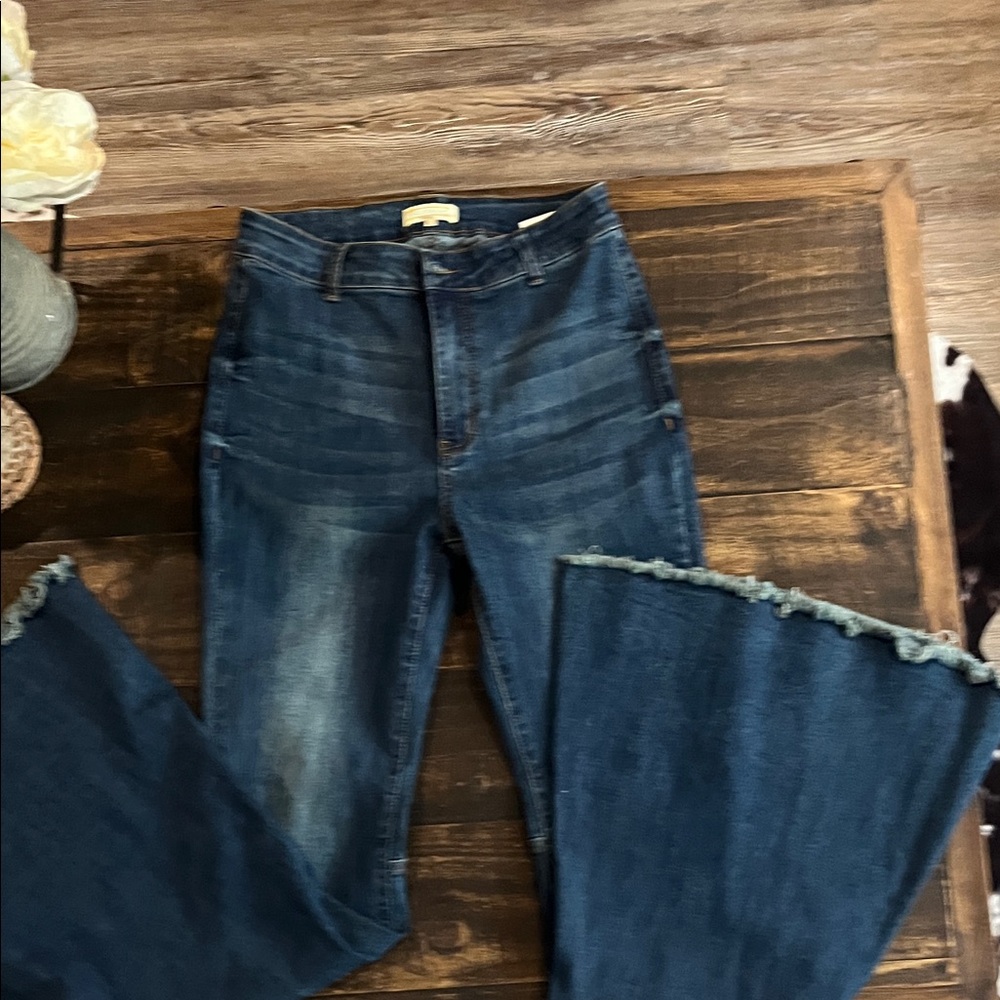 Dark Blue Flare Jeans for Women